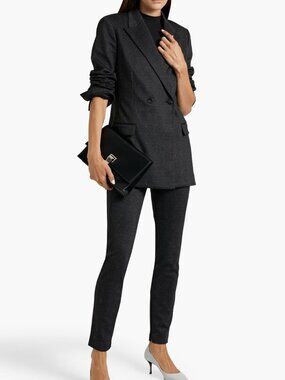 THEORY  Ponte Slim Leg Pants With Zip Cuffs in Black Multi Size 4 NWT $325